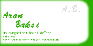 aron baksi business card